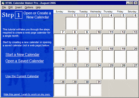 Figure 1. The Main Calendar Window