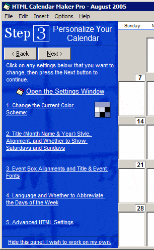 Figure 3. The Tutorial Sidebar, Step 3