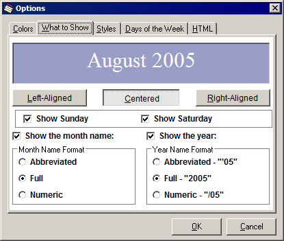 Figure 4. Change the Title and Date Visibility