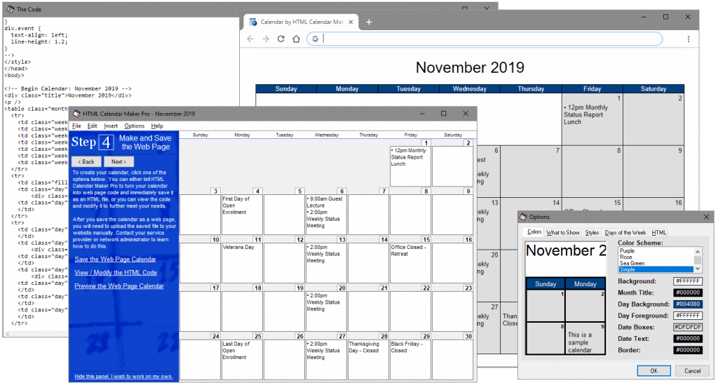 HTML Calendar Maker Pro  Page Calendars Just Got Easier