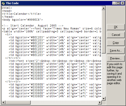 Figure 5. The Code Window